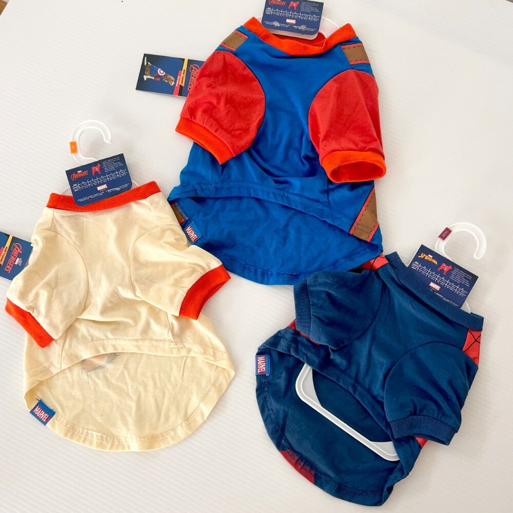 Halloween Marvel Superhero Dog T-Shirts- Captain America, Iron‎ Man & Spiderman - Picture 3 of 4